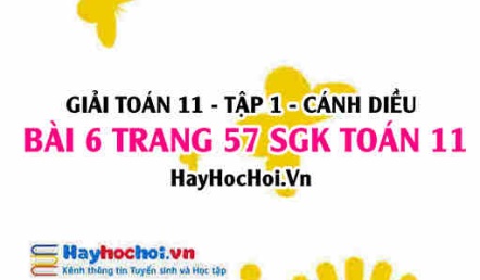 Giải bài 6 trang 57 Toán 11 tập 1 SGK Cánh Diều